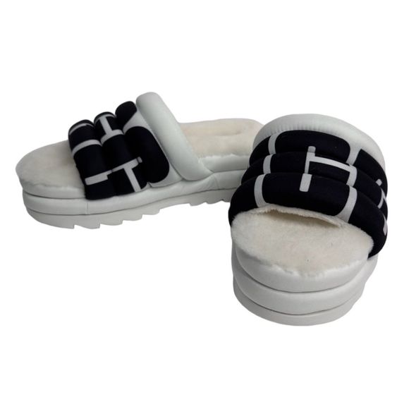 Ugg Maxi Slide Logo Platform In White Women's Size 8 NWT NO Box - Picture 2 of 16